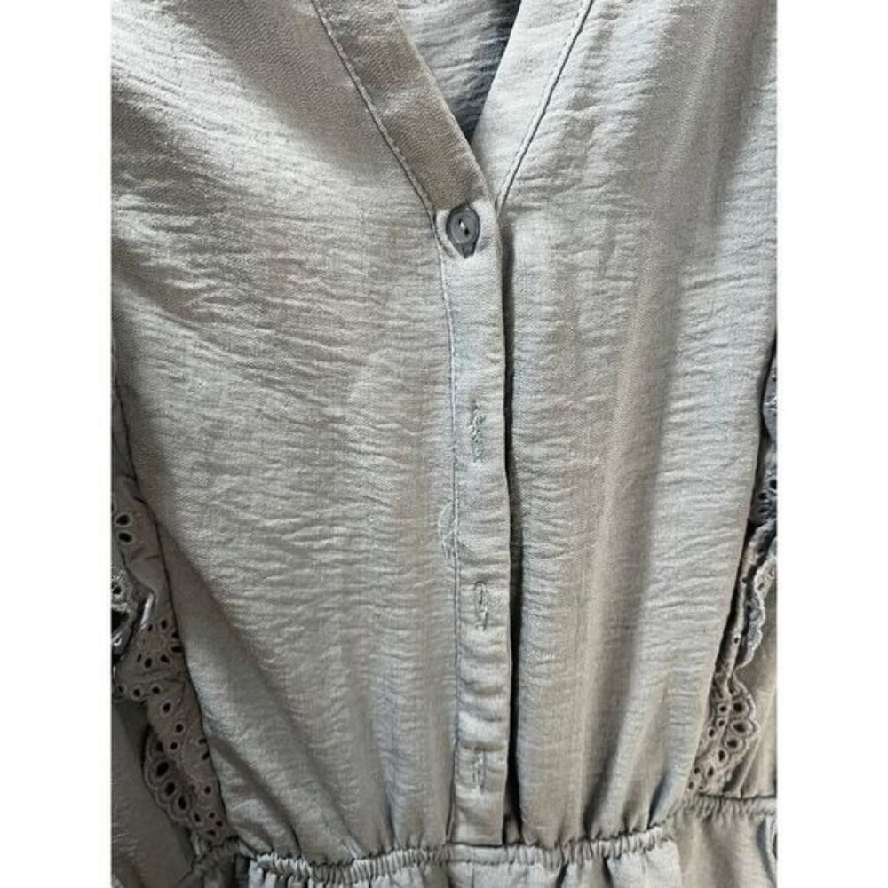 Monteau Chambray Flutter Sleeve Romper Xs - image 5